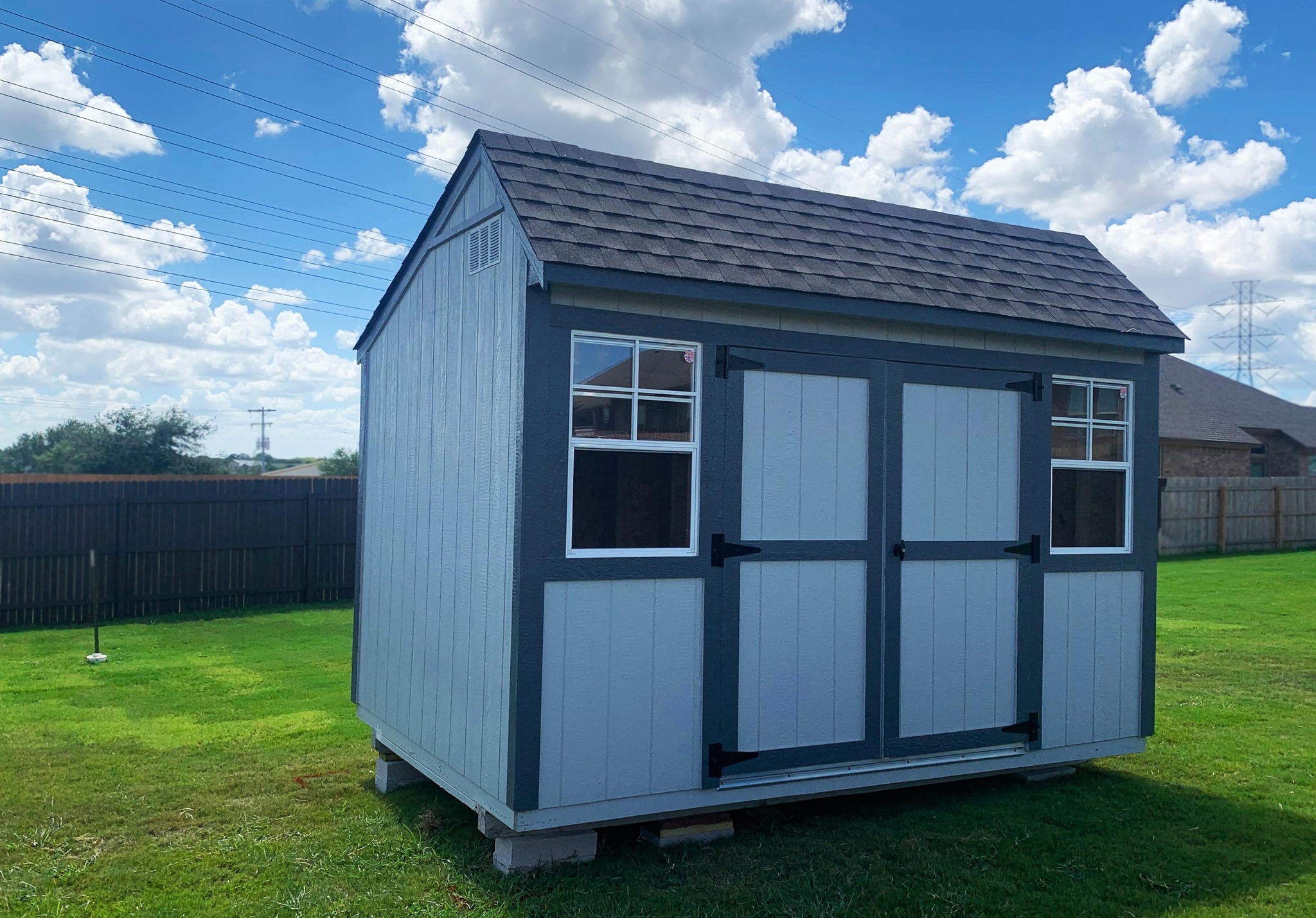 Texas Lelands Painted Garden Shed, Home Office, Home Gym, She Shed, Man Cave