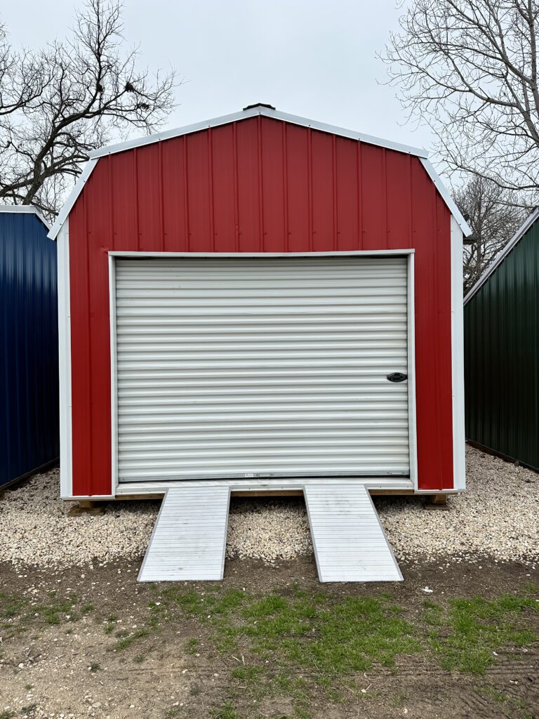 9x7 roll up door on front 12' wall 