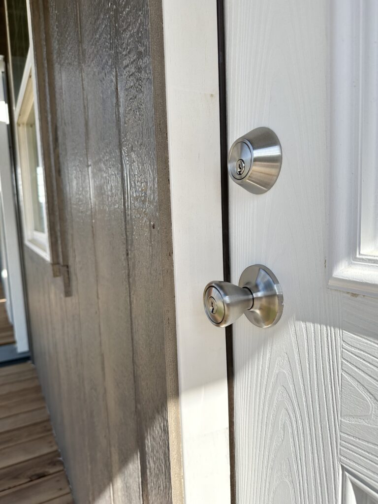 entry hardware with deab bolt lock