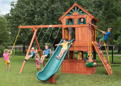 Parrot Island Fort XL With Treehouse Panels and Playhouse Panels