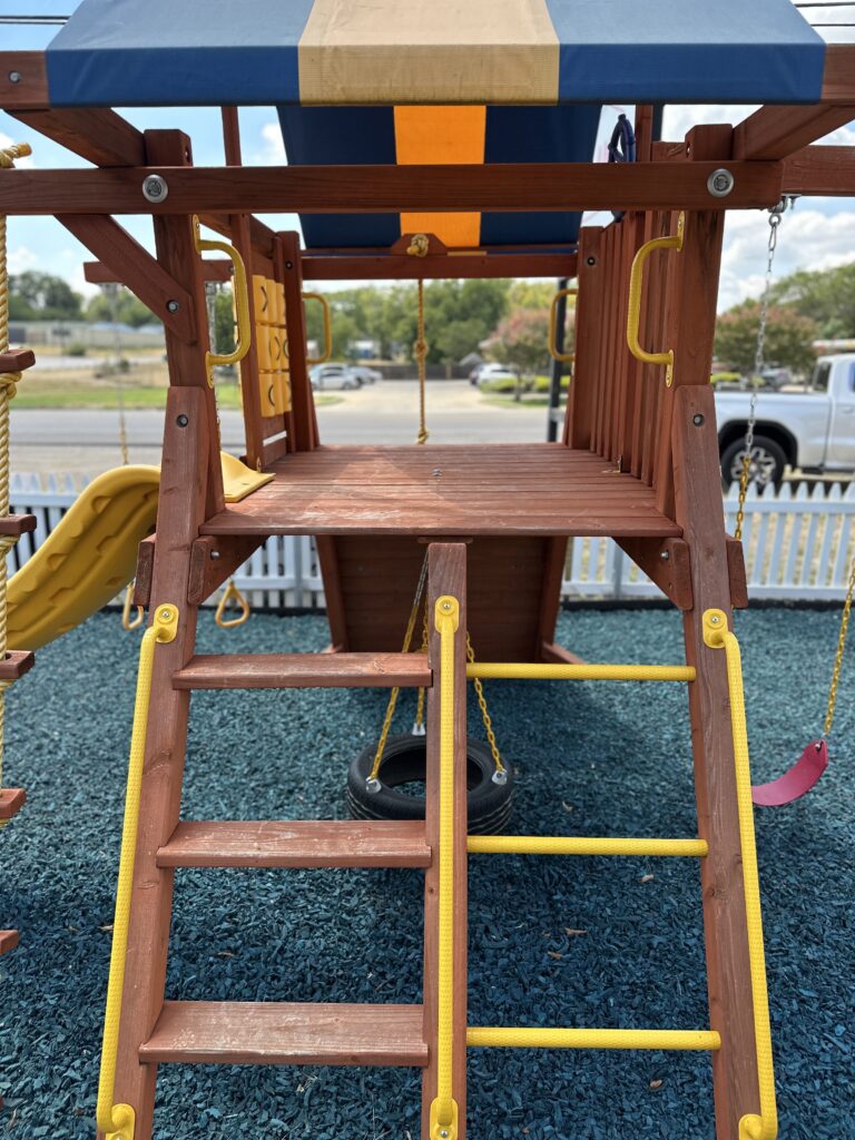 Parrot Island Playcenter comes with a 24 Square Foot  Deck