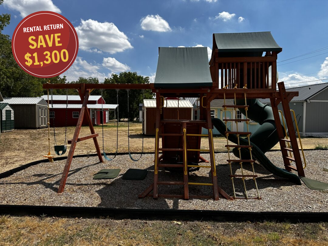 SAVE $1,300!! – Parrot Island Playcenter Config 5 With Tarp Roof
