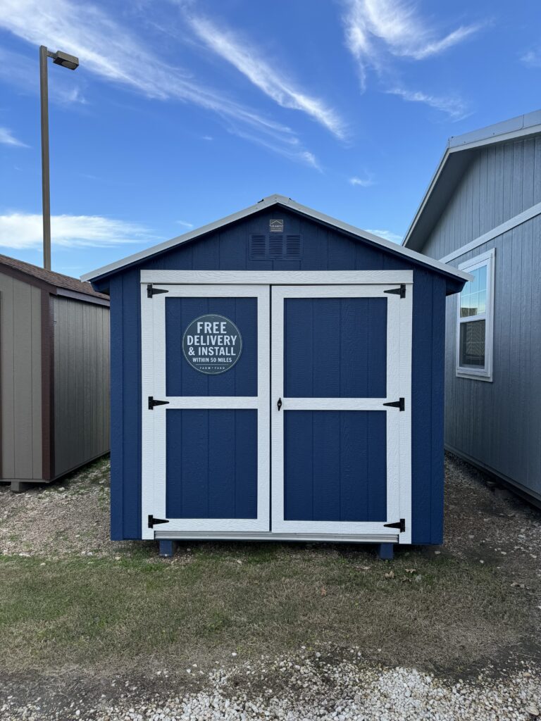 6x6 double shed doors on front wall of shed