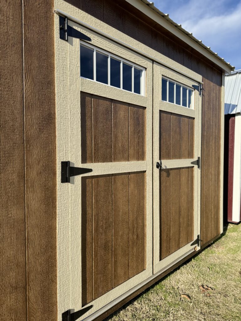 6x7 double shed doors with transom windows